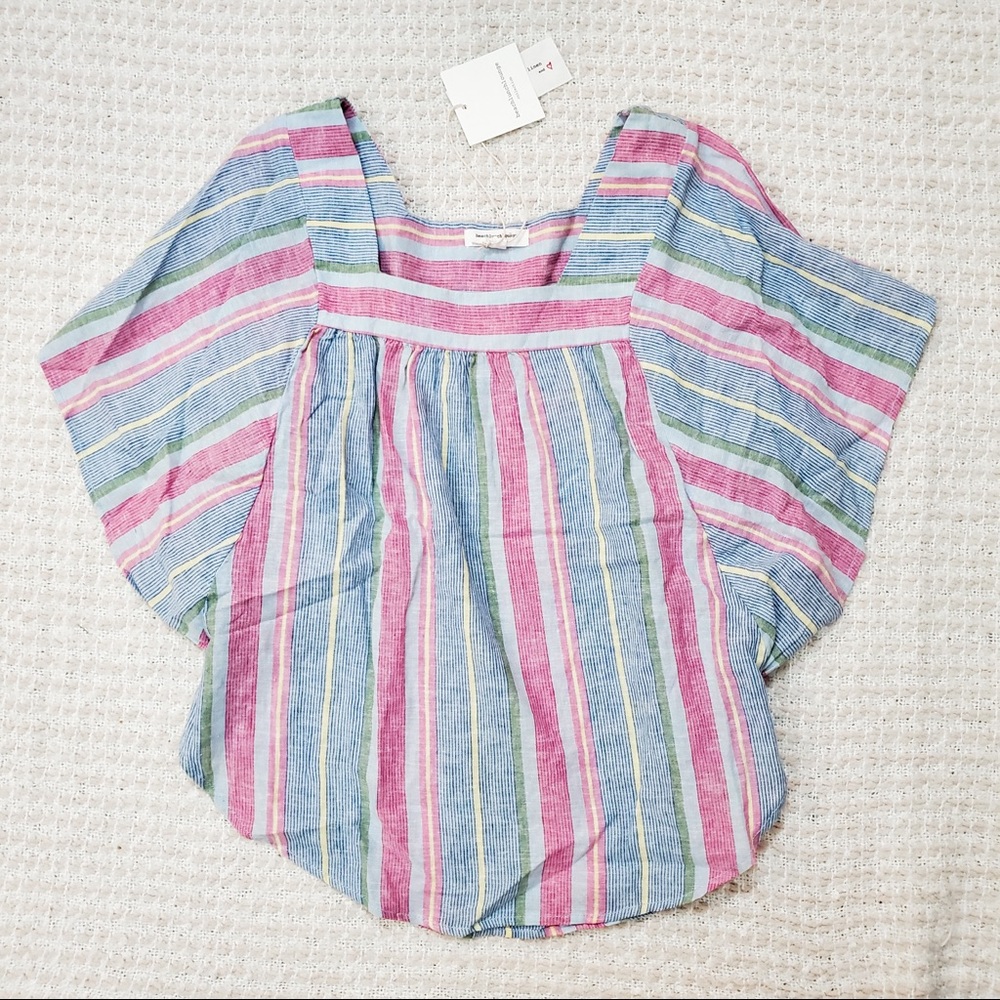 BeachLunchLounge Zoey Linen Top in Rainbow